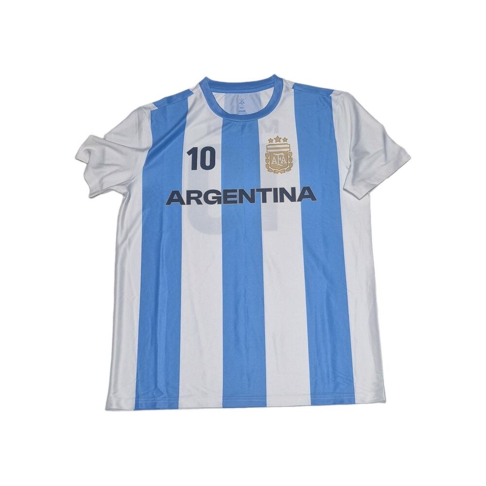 AFA Argentina Lionel Messi #10 Soccer Jersey Size M White/Blue Official